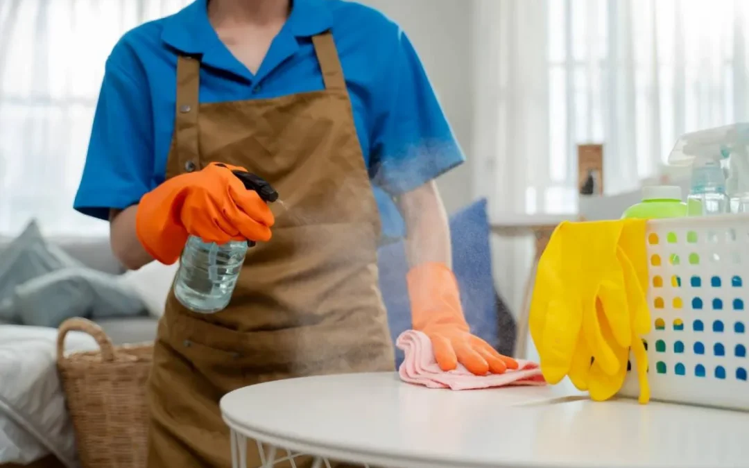 chica limpiando y manteniendo la